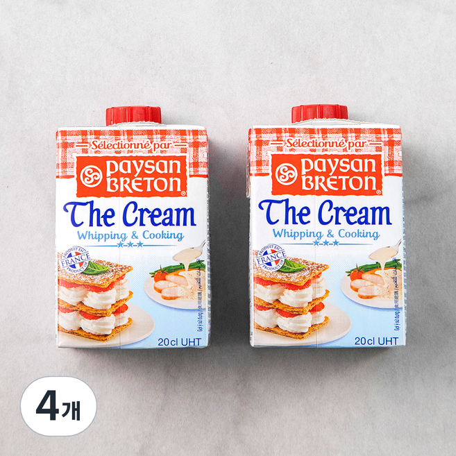 페이장브르통 휘핑크림, 200ml, 4개