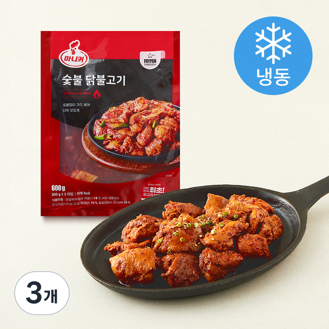 마니커 숯불 닭불고기 2개입 (냉동), 600g, 3개