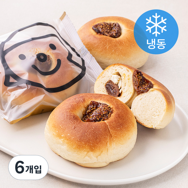 훕훕베이글 크리미무화과 베이글 (냉동), 6개입, 180g