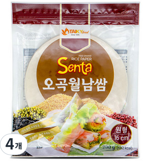 TAIKY food 財記粉業 五穀越南春捲皮 圓形 16cm, 4個, 200g