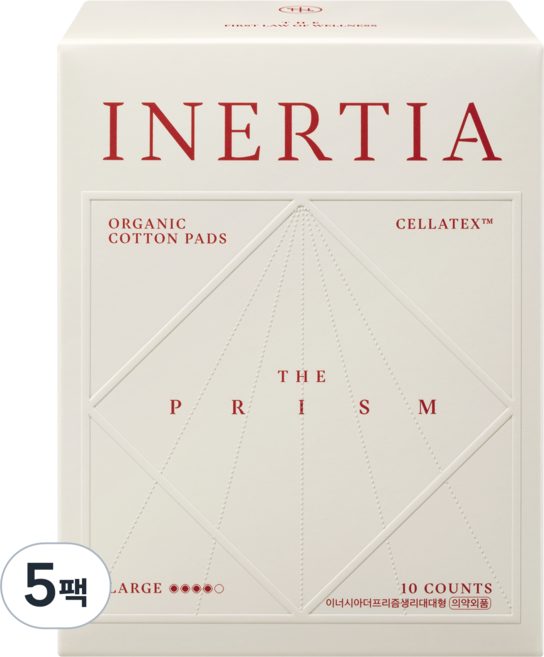 이너시아 더 프리즘 생리대, 대형, 10개입, 5개