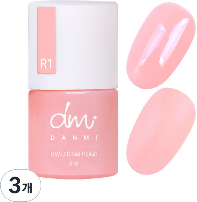 단미 컬러 네일젤, R1 플라밍고, 5ml, 3개