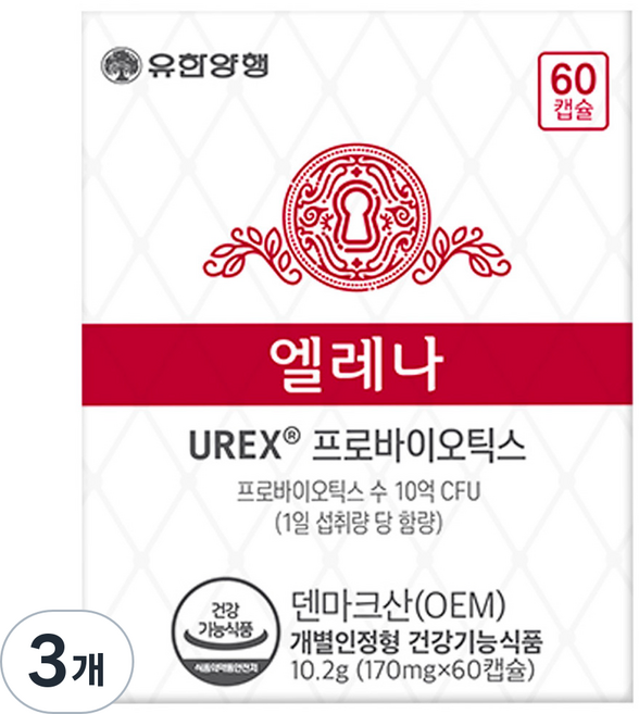 엘레나 유렉스 프로바이오틱스 유산균, 60정, 3개