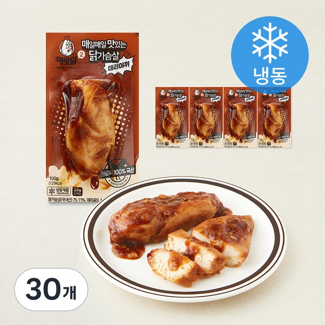 매맛닭 매일매일 맛있는 소스 닭가슴살 데리야끼 (냉동), 100g, 30개, 1개입