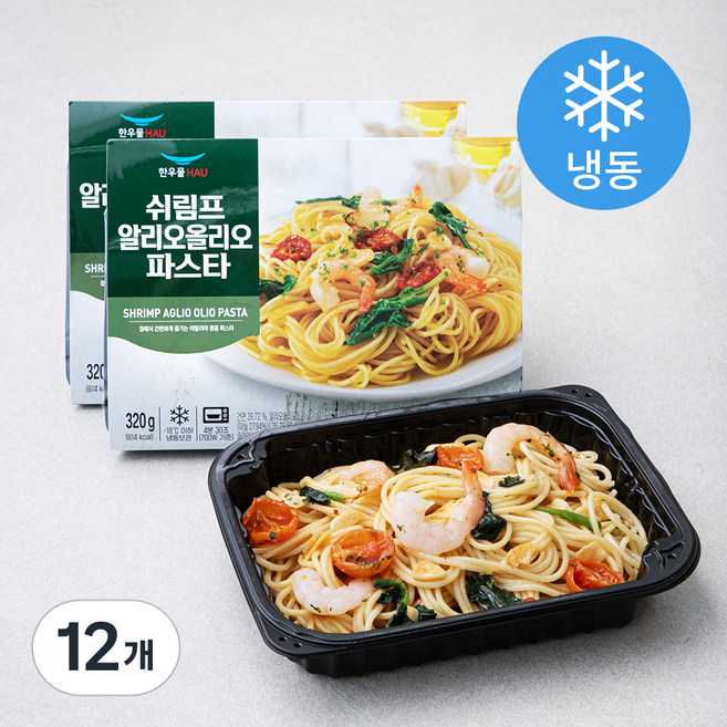 한우물 쉬림프 알리오올리오 파스타 (냉동), 320g, 12개