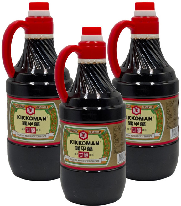 KIKKOMAN 龜甲萬 甘醇醬油, 1.6L, 3瓶