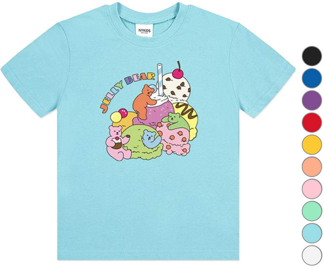 뉴욕꼬맹이 아동용 통기성 젤리베어 NY반팔 티셔츠 J085