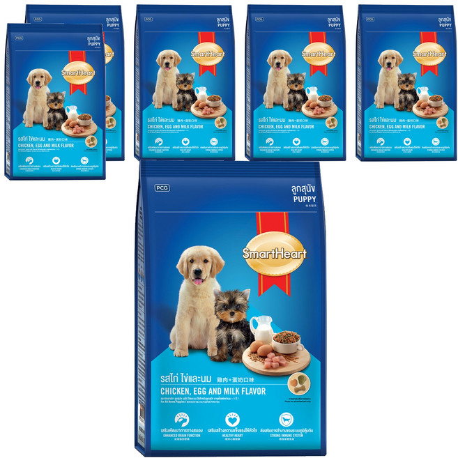 SmartHeart 慧心 幼犬配方 乾飼料, 雞肉 + 蛋奶口味, 2.7kg, 6袋