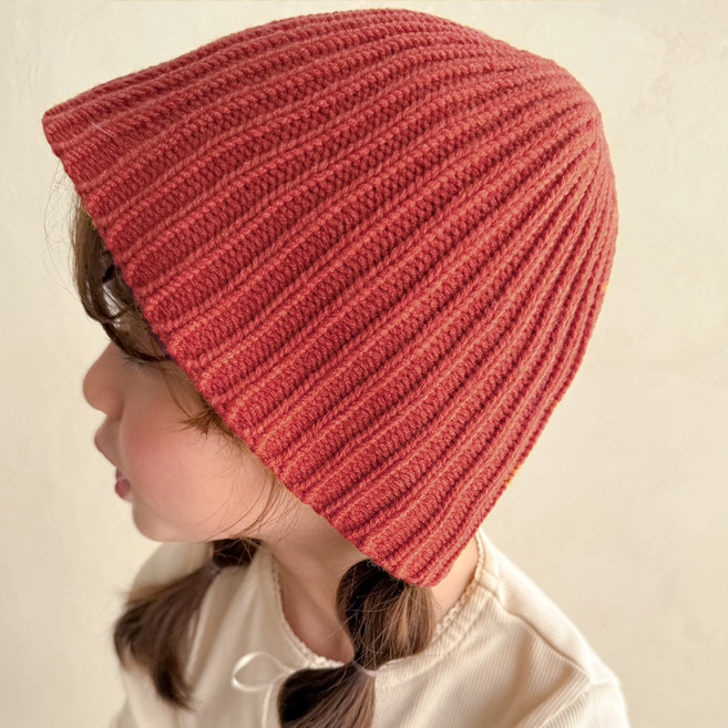 채니봉봉 초코송이 기본 골지 니트 비니