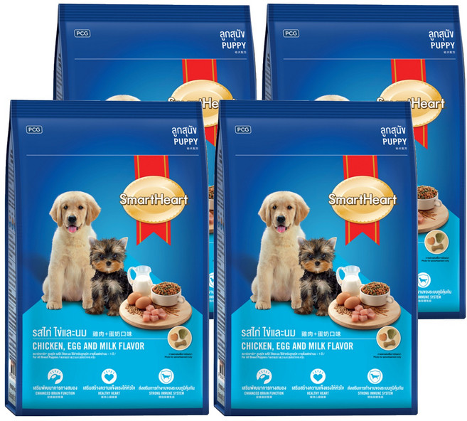 SmartHeart 慧心 幼犬配方 乾飼料, 雞肉 + 蛋奶口味, 2.7kg, 4袋
