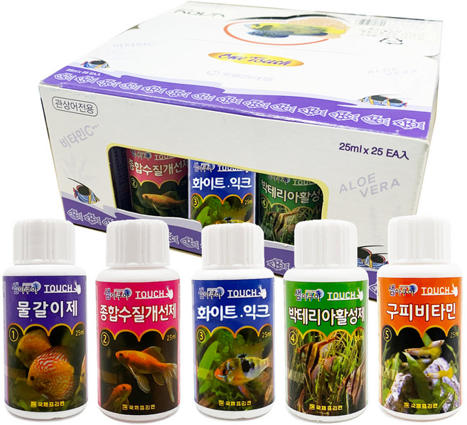 샘아쿠아 원터치 수질개선제 25ml 5종 세트, 1세트