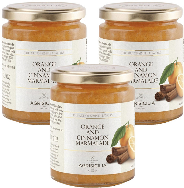 에그리시칠리아 오랜지 앤 시나몬 마멀레이드, 360g, 3개