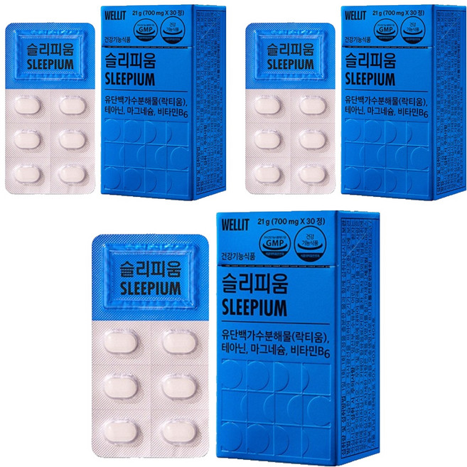 웰릿 정품 슬리피움 21g, 30정, 3개