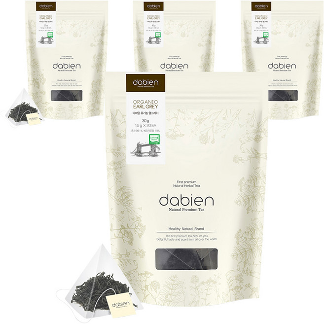 다비앙 유기농 얼그레이 티백, 1.5g, 20개입, 4개