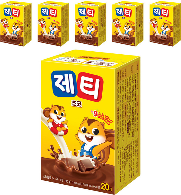 제티 초코 분말, 17g, 20개입, 6개