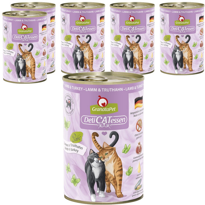 GranataPet 葛蕾特 精緻食光系列 主食罐, 羊肉 + 火雞, 400g, 6罐