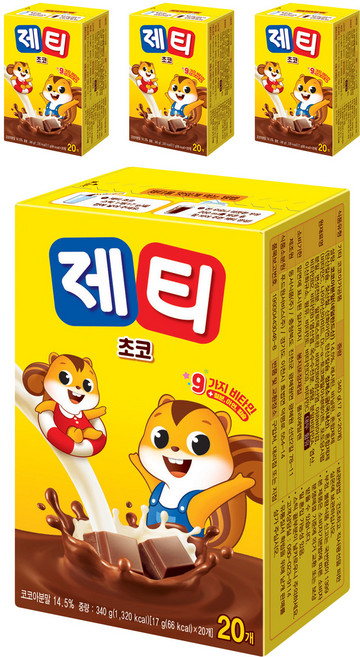 제티 초코 분말, 17g, 20개입, 4개