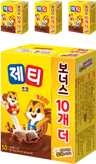 제티 동서 쵸코렛맛 분말, 17g, 50개입, 4개