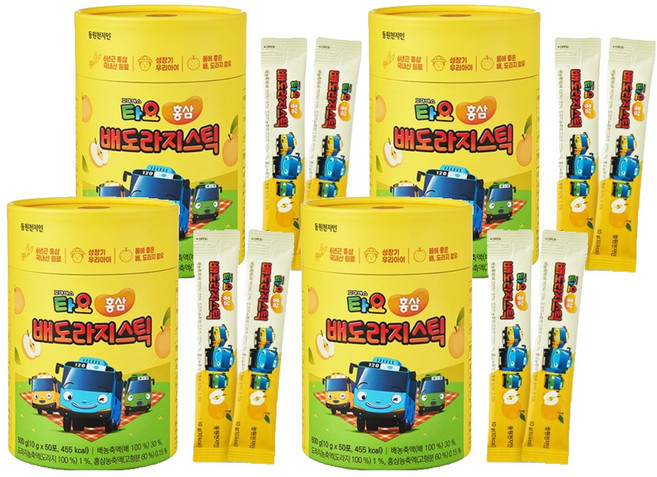 천지인 타요 홍삼 배도라지 스틱 50p, 500g, 4개