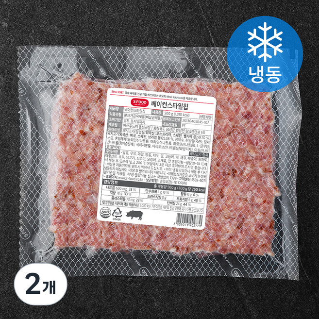 에쓰푸드 베이컨스타일칩 (냉동), 500g, 2개