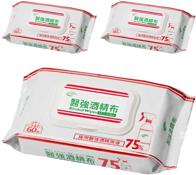 醫強 酒精布, 1入, 3包