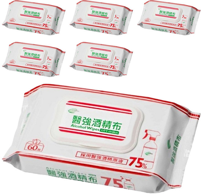 醫強 酒精布, 1入, 6包