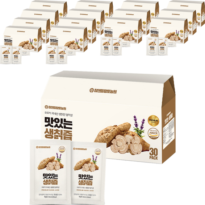 참앤들황토농원 맛있는 생칡즙, 3L, 15박스