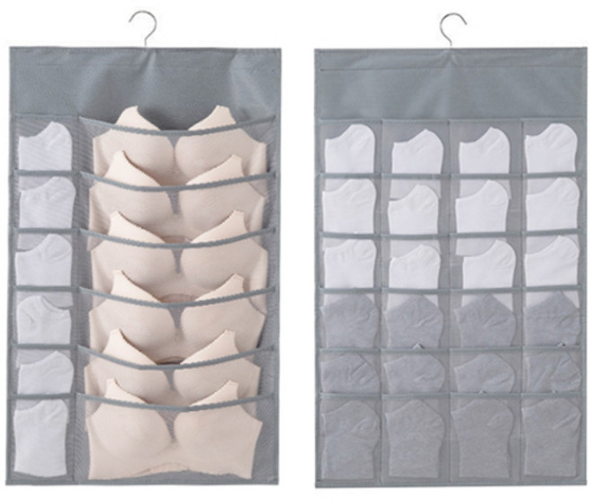 디오셀 옷장정리 양면 속옷 걸이 36칸, 그레이, 2개