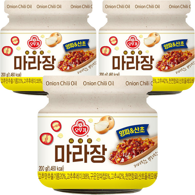 오뚜기 마라장 양파 & 산초, 3개, 200g