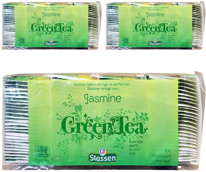 Stassen 司迪生 茉莉綠茶 袋裝防潮包, 1.5g, 100包, 3袋