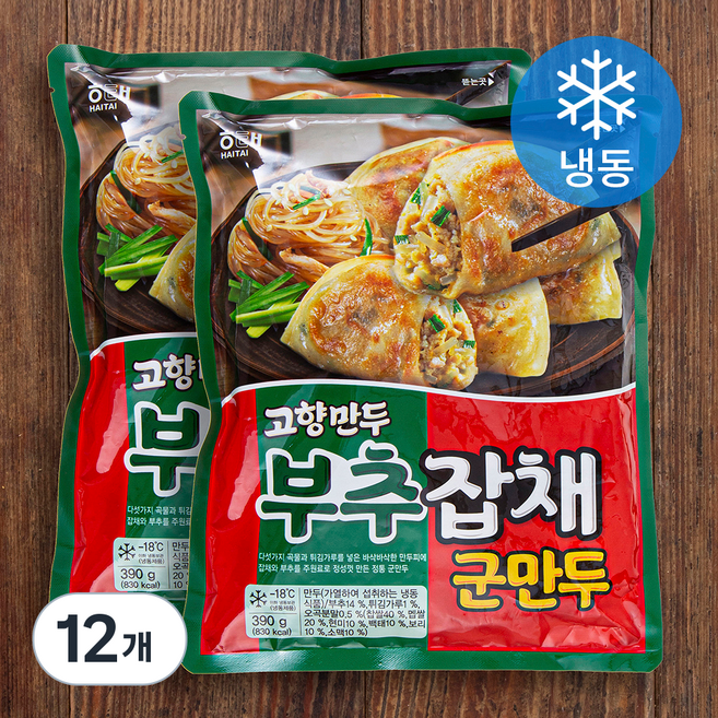 고향 부추잡채 군만두 (냉동), 390g, 12개입
