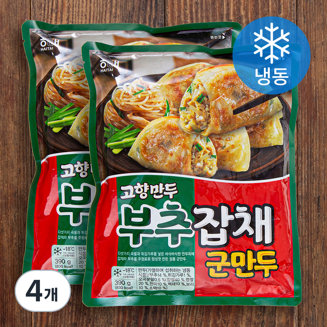 고향 부추잡채 군만두 (냉동), 390g, 4개입