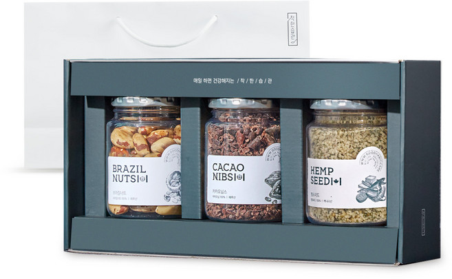 착한습관 슈퍼푸드 3종 선물세트 A + 쇼핑백, 1세트