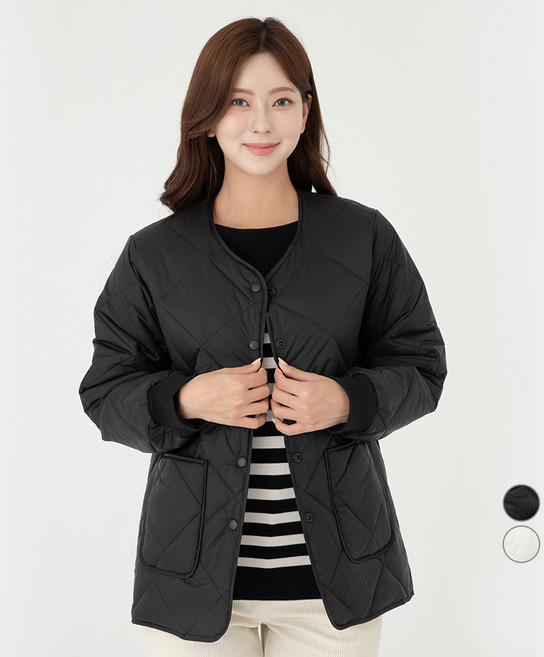 BASE ALPHA ESSENTIALS 女款寬鬆版型外口袋菱格紋絎縫夾克