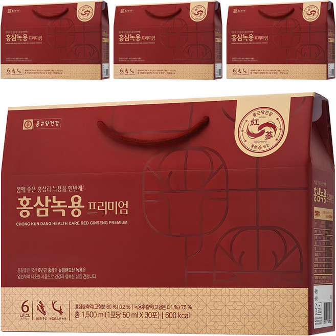종근당건강 홍삼녹용즙 프리미엄, 30회분, 4개