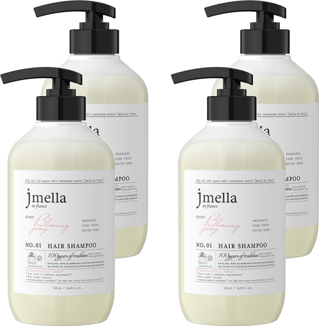 jmella 法式漫舞香水洗髮精 Blooming Peony, 500ml, 4瓶