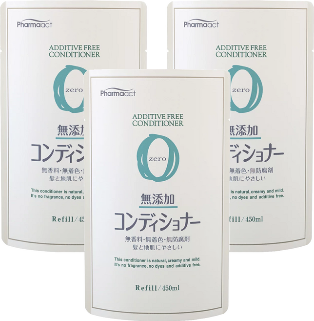 Pharmaact 無添加潤髮乳, 450ml, 3包