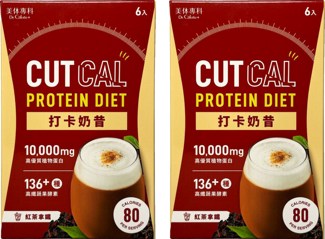 Dr.Calorie+ 美体專科 打卡奶昔 紅茶拿鐵口味, 6包, 20g, 2盒