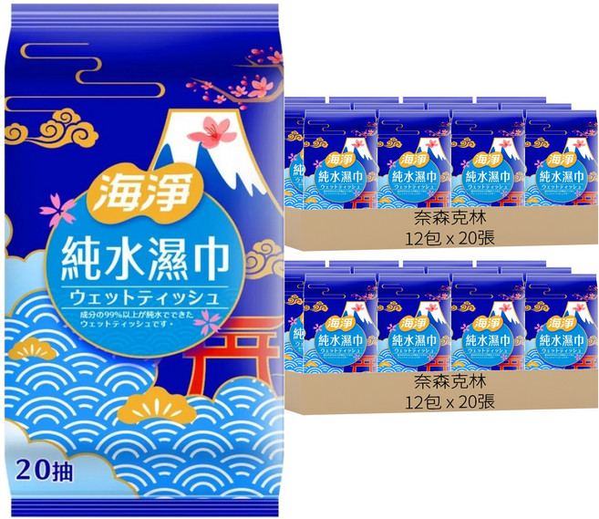 奈森克林 海淨 純水柔濕巾, 1入, 24包