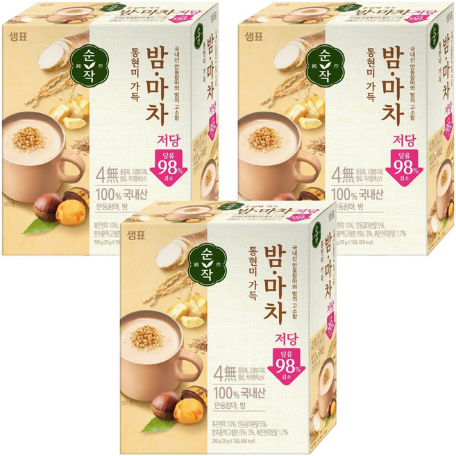 순작 통현미 가득 저당 밤마차, 20g, 3개, 10개입