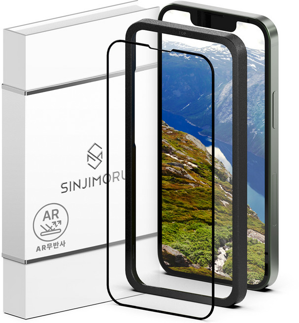 신지모루 풀커버 AR 무반사 고화질 강화유리 휴대폰 액정보호필름 세트, 1세트