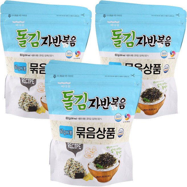 바다원 오리지널 돌김자반 볶음, 60g, 6개
