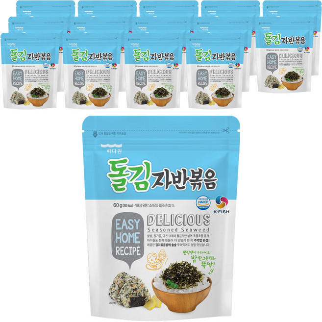 바다원 돌김자반볶음, 60g, 15개