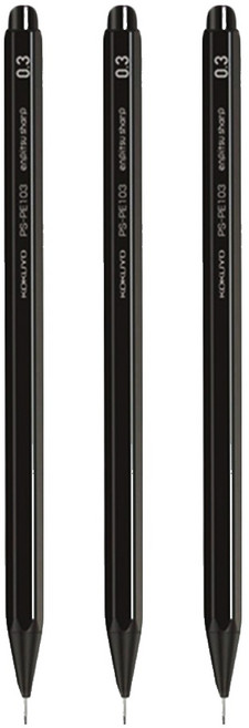 KOKUYO 國譽 enpitsu sharp 六角自動鉛筆 黑色, 0.3mm, 3支