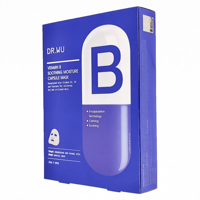 DR.WU 達爾膚 台灣公司貨 維他命B保濕舒緩膠囊面膜, 4片, 1組