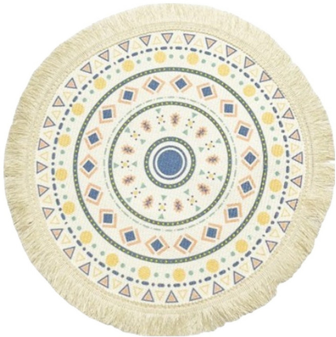 아늑공간 보헤미안 북유럽 코튼 플레이스매트, Terracotta Navy, 1개, 34cm