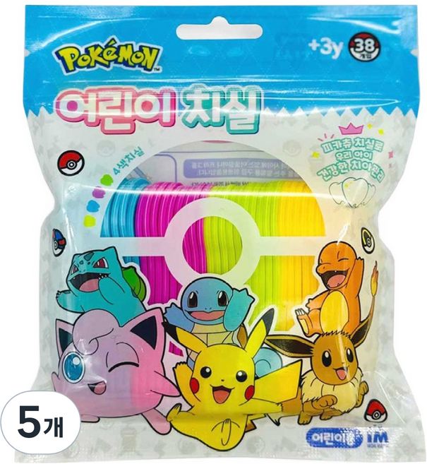 PoKeMoN 寶可夢 兒童牙線, 38入, 75mm, 5個