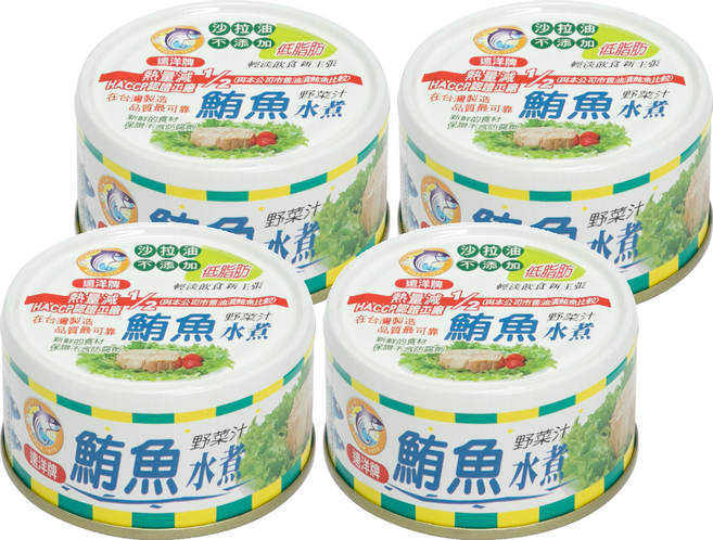 遠洋牌 水煮鮪魚, 90g, 4罐