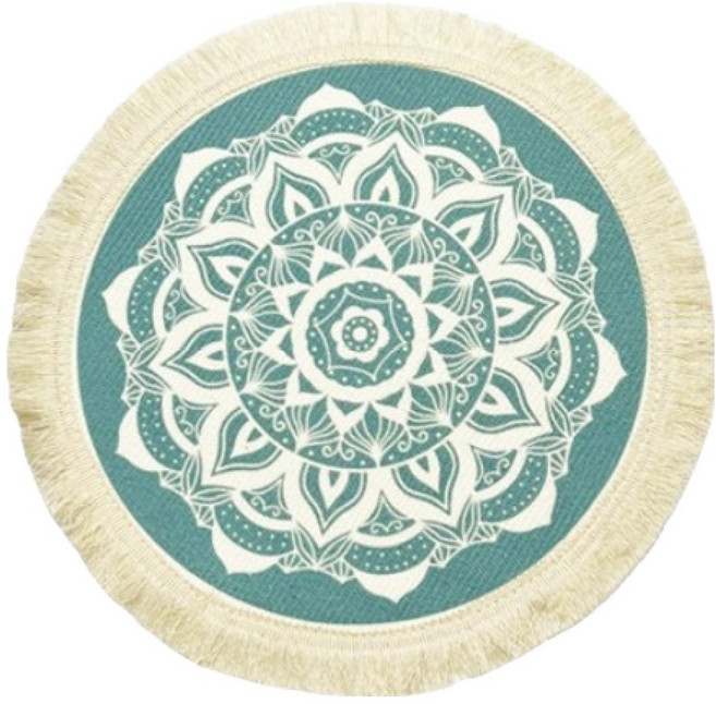 아늑공간 보헤미안 북유럽 코튼 플레이스매트, Forest Green, 1개, 34cm