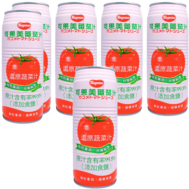 KAGOME 可果美 蕃茄汁, 490ml, 6罐